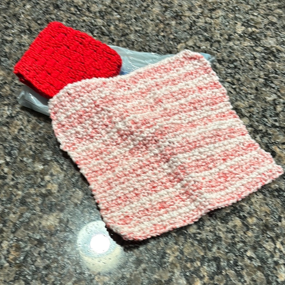 Pink and Red Kitchen dish cloths